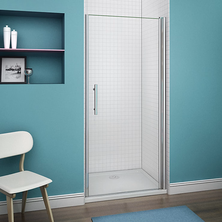 100 × 187cm Porte Pivotante Porte De Douche Paroi De Douche En Niche Verre Anticalcaire