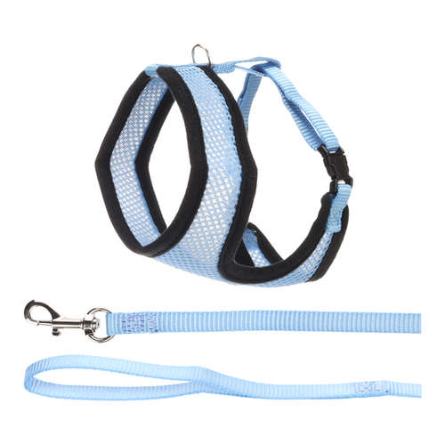 HARNAIS AVEC LAISSE POUR CHAT FLAMINGO® - HARMS - BLEU - 32CM