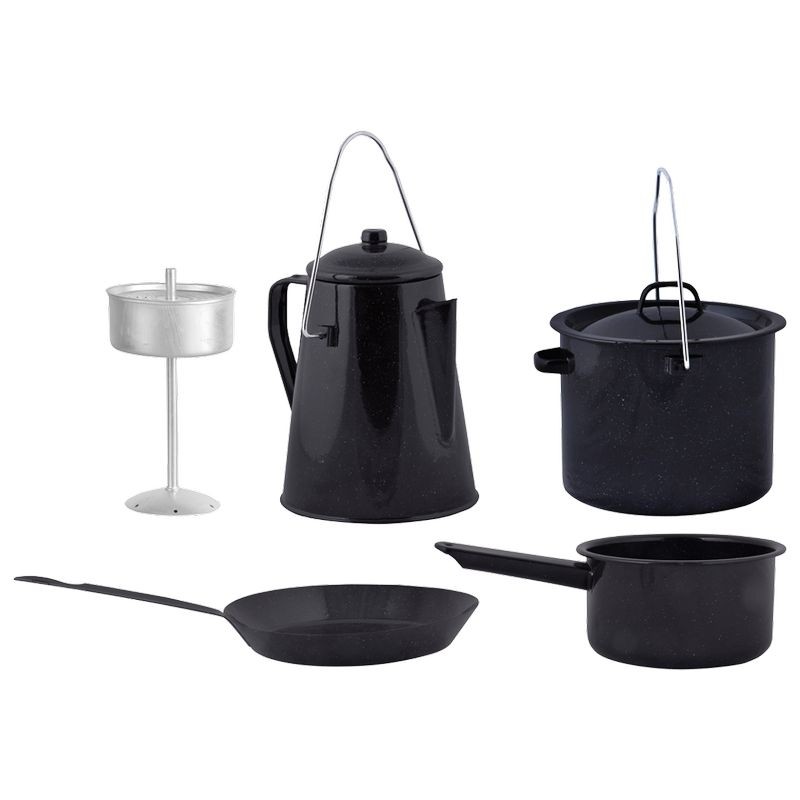 Set de cuisine pour feu de camp et barbecue