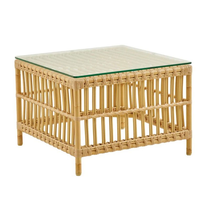 Table basse carrée aspect rotin Caroline