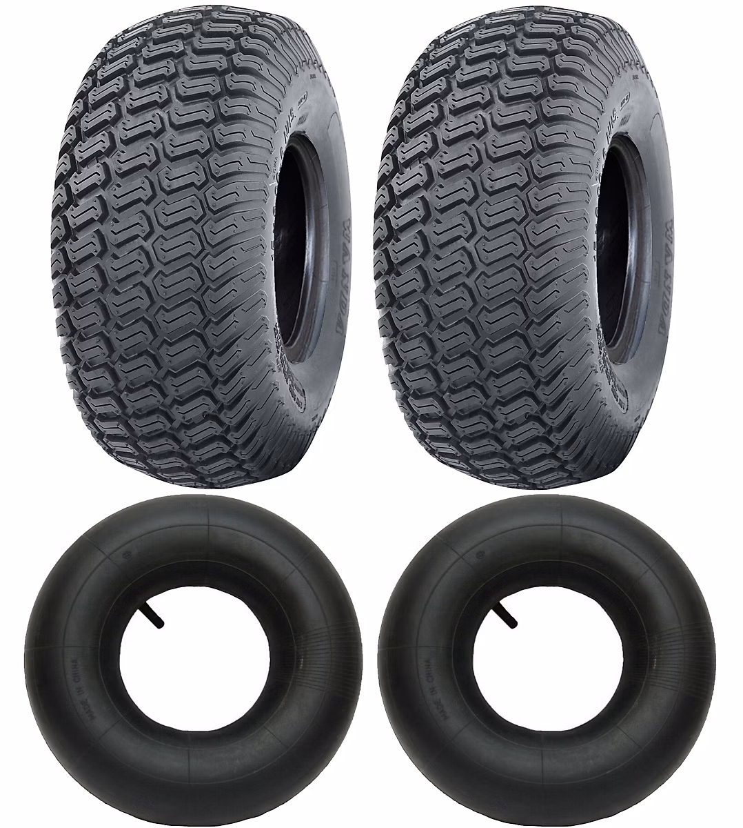 2 | 4 paires de pneus Wanda P332 pour gazon – 13x5.00 – 6 – à pneu creux (TL) et 13x5.00 – 6 TR13 à chambre à air