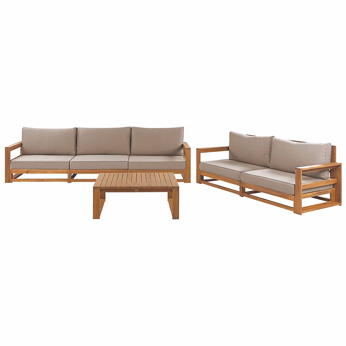 Salon et mobilier de jardin – Ensemble de salon de jardin avec table 5 places TIMOR Bois d'acacia certifié Marron clair