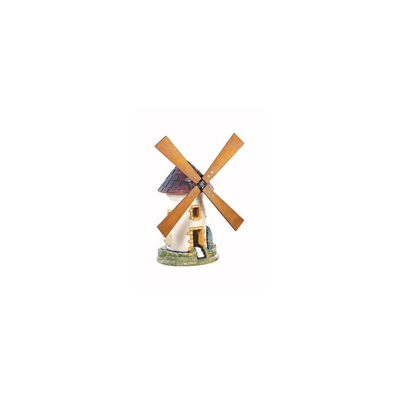 Moulin Avec Roue petit modèle Tuile 950 Peint - Statue