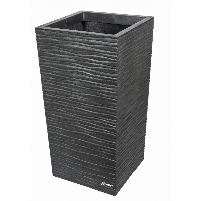 Pot Serena 34x34 Gris en Caoutchouc Recyclé - Design Moderne