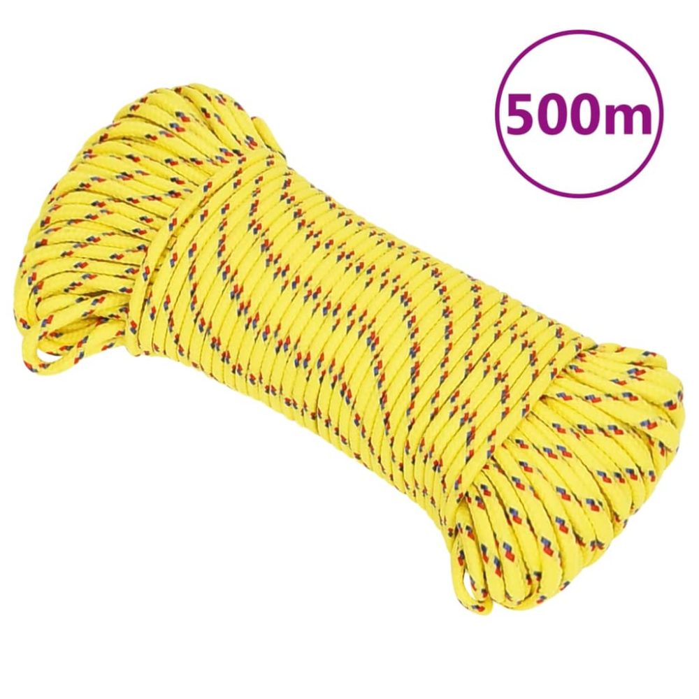 vidaXL Corde de bateau Jaune 5 mm 500 m Polypropylène