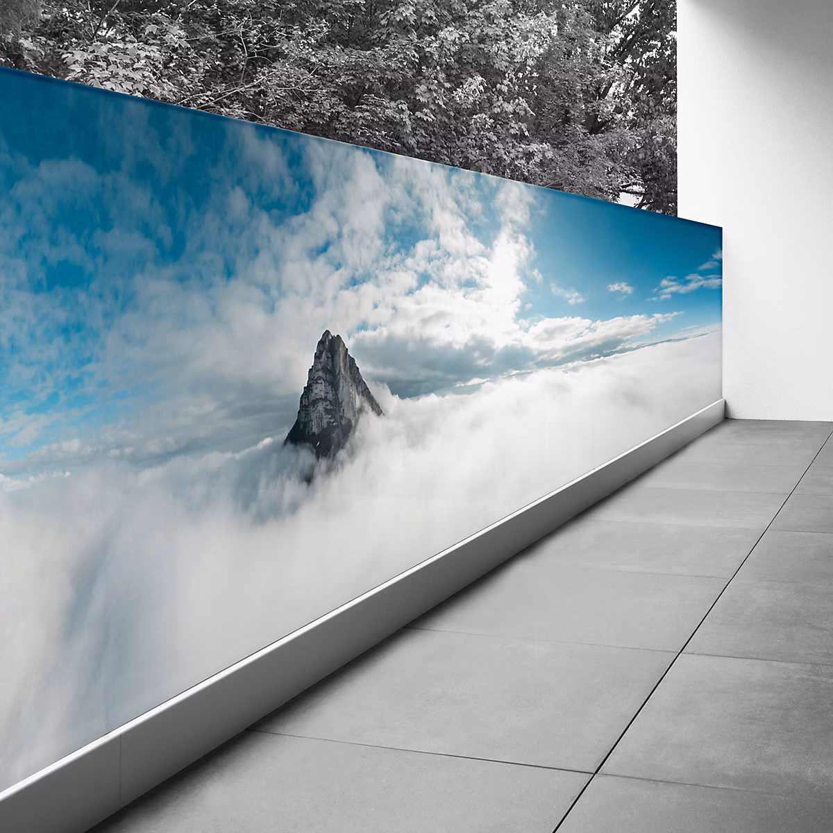 Brise vue Trompe l'oeil – 90 × 315 cm, Nuages 3617689697598