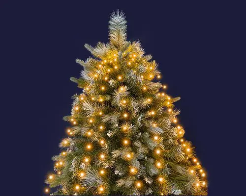 Pour personnaliser votre jardin：Robe de sapin lumineuse à 432 micro-LED ambre sur câble noir intérieur/extérieur - 1,80 m