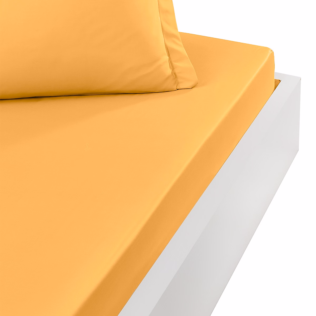 Drap housse en percale de coton bonnet 30 cm Caramel 90 × 190 cm SOFT PERCALE