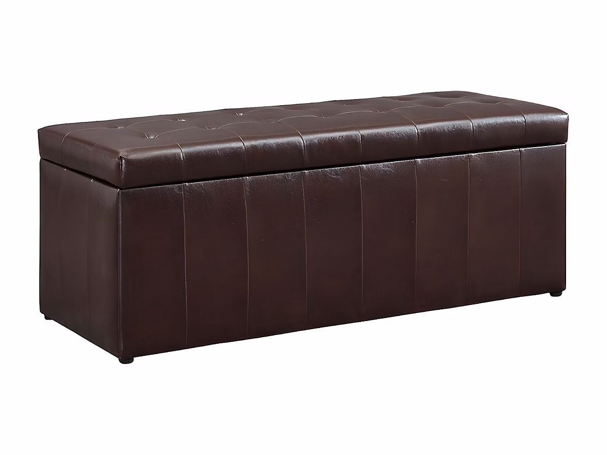 Banc coffre de rangement CONCIERTO en simili – Marron
