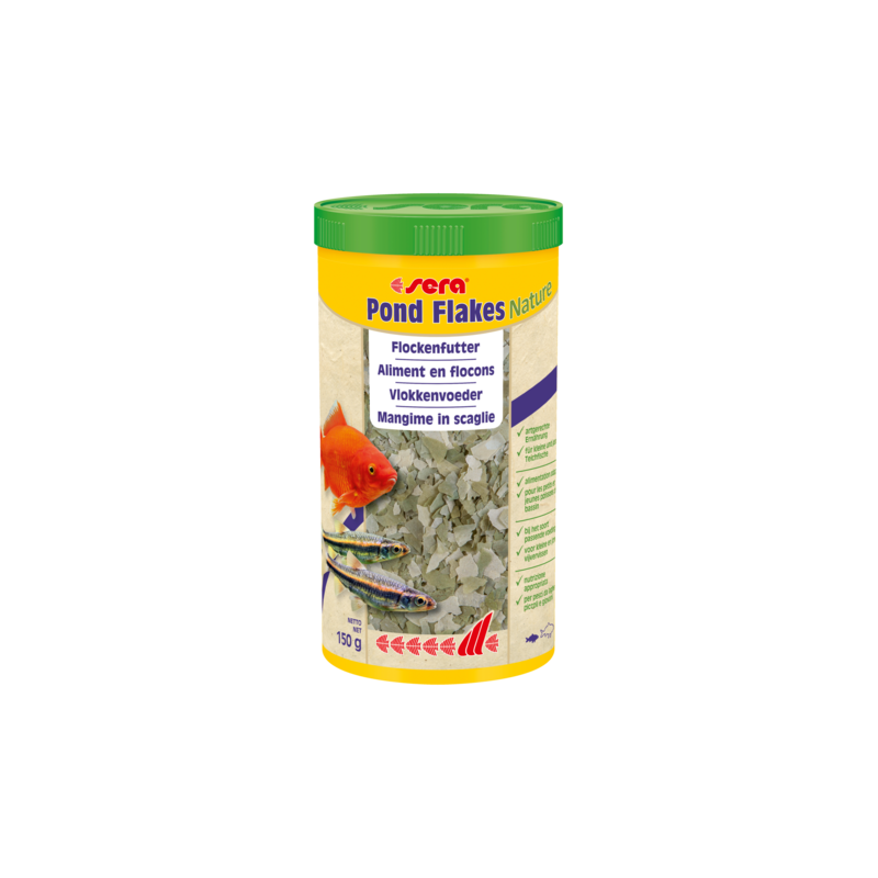 Nourriture flocons petits poissons de bassin Sera - Pond Flakes Nature