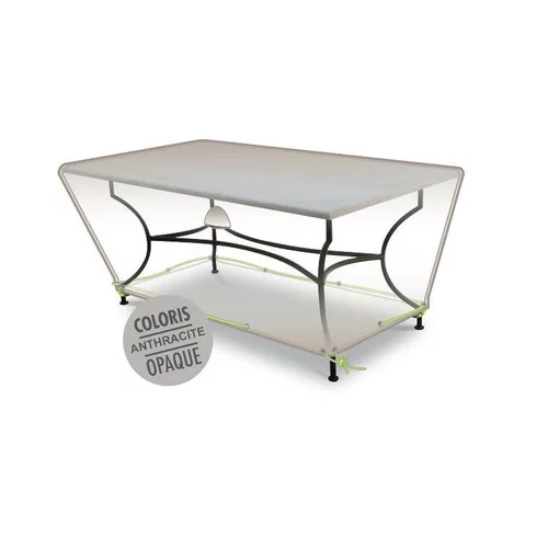 Jardin complet：Housse table rectangulaire 6-8 pers. de coloris anthracite en polyester