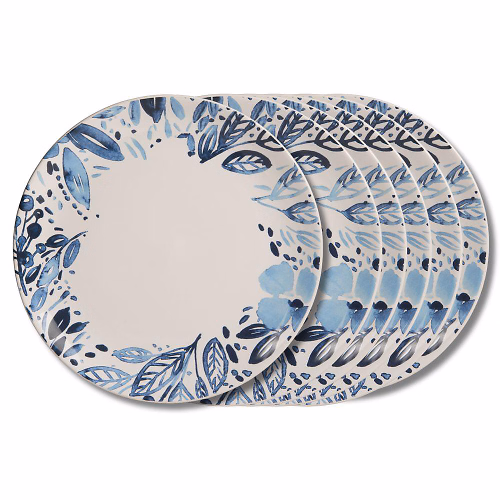 Assiette plate Jardin bleu 27 cm (lot de 6) – Réf. YIENDUTOK4797029878