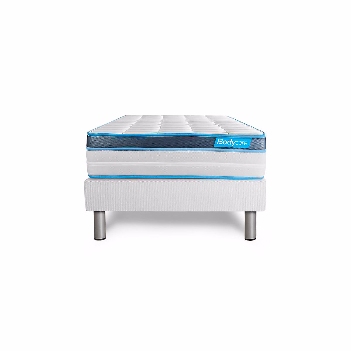 Ensemble – Matelas Mémoire de forme 23cm d'épaisseur, 5 zones de confort, Confort ferme, Sommier tapissier monobloc