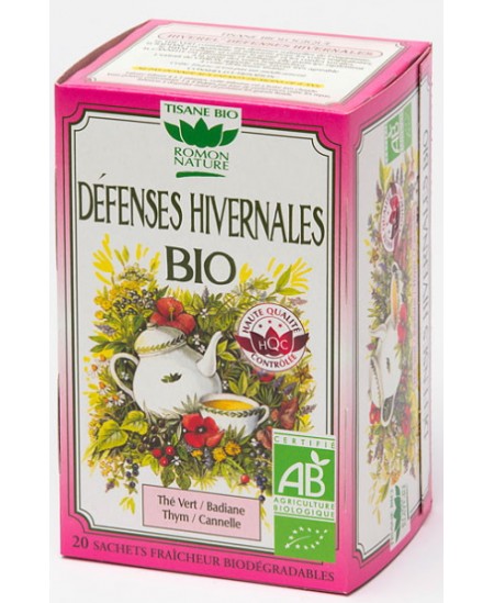 Romon Nature - Tisane Défenses hivernales bio - 20 sachets de 32g