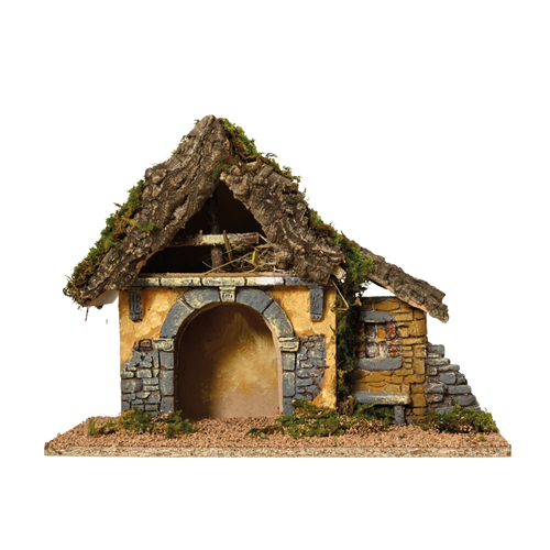 CRÈCHE DE NOËL EN BOIS NATUREL - L36CM X H27CM