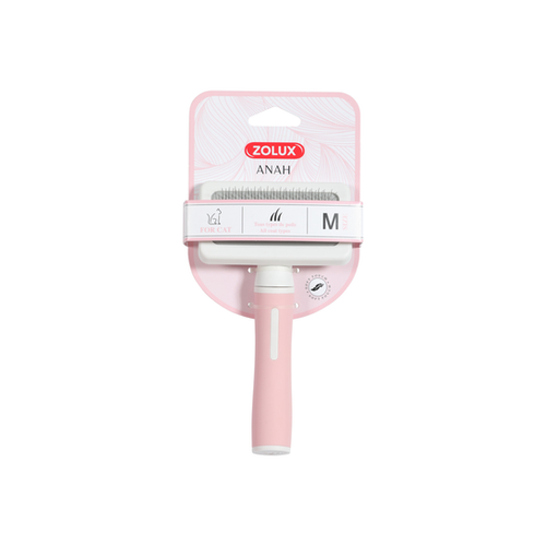BROSSE SLICKER RÉTRACTABLE 'ANAH' POUR CHAT ZOLUX® - ROSE - M