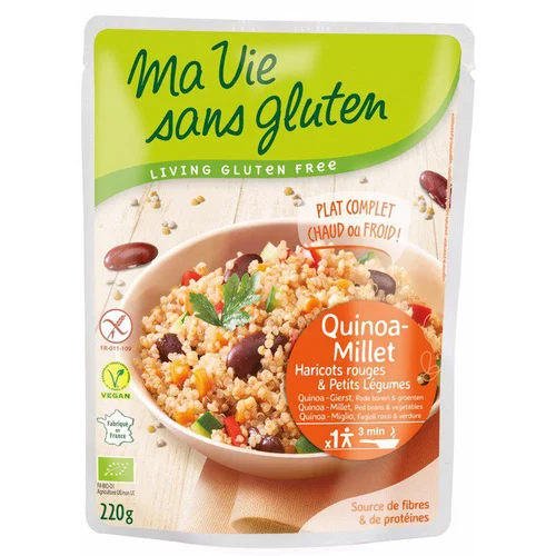Malin jardin：Repas de quinoa, millet et légumes bio en doypack de 220 g
