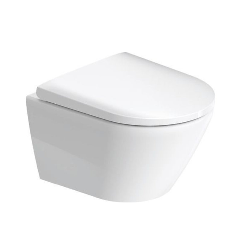 Cuvette WC suspendu sans bride compact DURAVIT D – Neo avec abattant frein de chute déclipsable