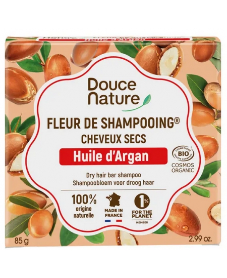 Douce Nature - Fleur de Shampooing solide cheveux secs Argan - 85 gr