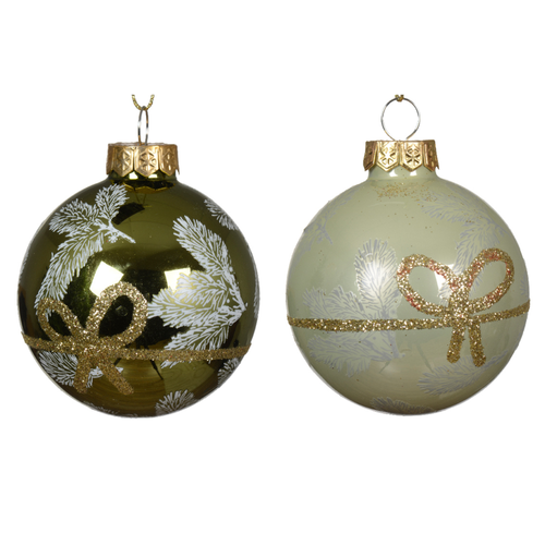 BOULE DE NOËL EN VERRE AVEC PAILETTES DORÉES - ∅6CM
