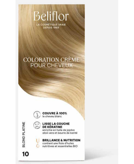 Beliflor Coloration Crème pour Cheveux 10 Blond Platine