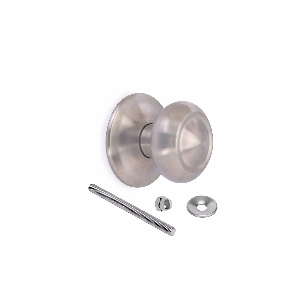 Emuca – Bouton de porte Fedora, Acier inox nickel satine, 70 mm, Pour portes 35 60 mm
