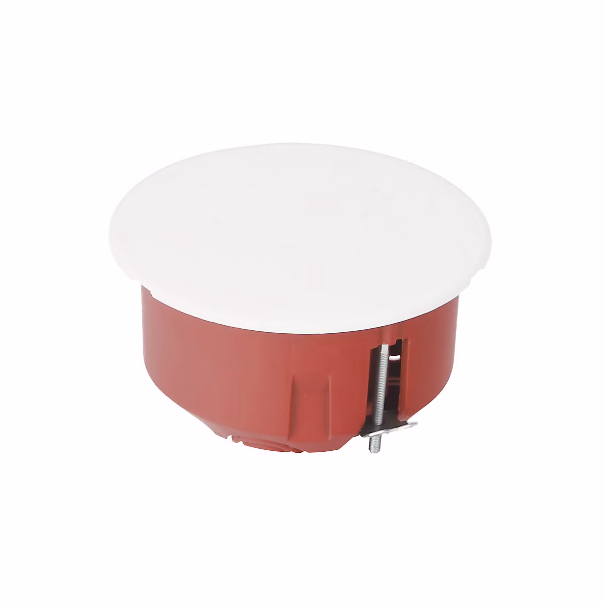 Boîte d encastrement 80 – peu profonde pour plaques de plâtre, avec couvercle et vis, rouge (couvercle blanc), pièces, lot de 25