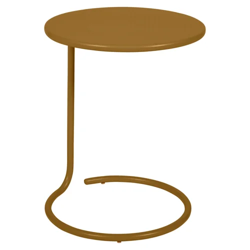 Bien pour le jardin：Table basse déportée Coolside coloris pain d'épices en acier Fermob - Ø42 x 53 cm