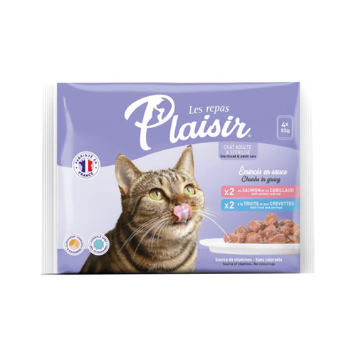 ÉMINCÉS EN SAUCE POUR CHAT LES REPAS PLAISIR® - POISSONS - 4X100G