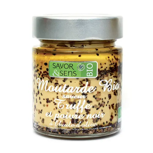 Essentiel pratique:Moutarde truffe noire poivre noir Savor et Sens - 130 g