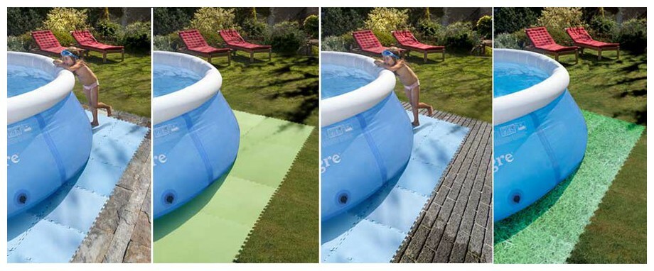 Dalle de protection pour piscine hors sol