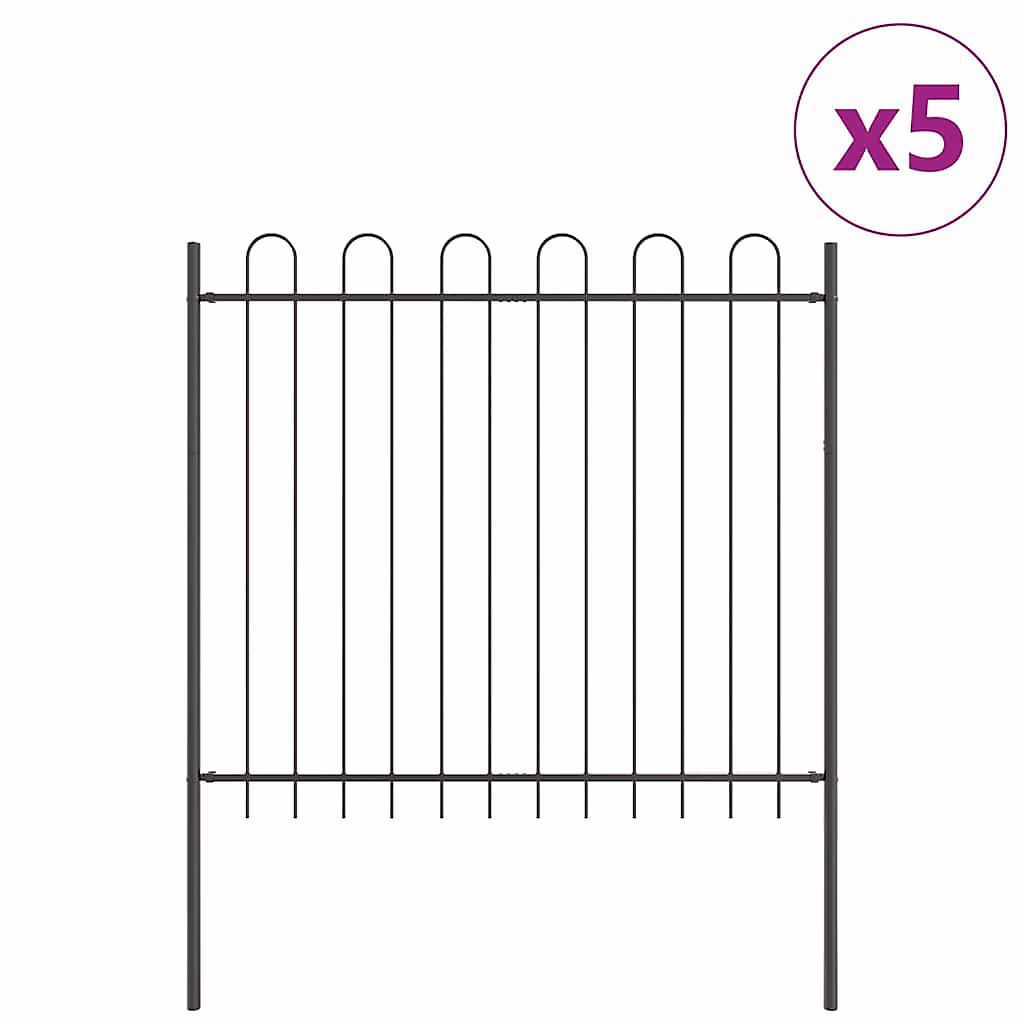 Clôture de jardin BOXTEL 5 pc 8 – 5 × 1,5 m Gris vidaXL