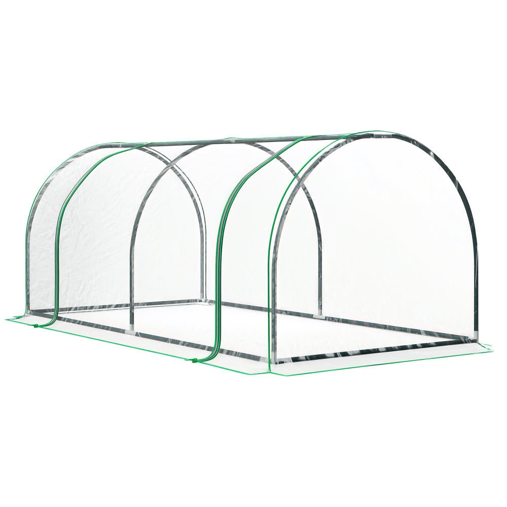 Serre de Jardin mini à tomates dim. Porte zippée bâche PVC Transparent 2L x 1l x 0,8H m Acier