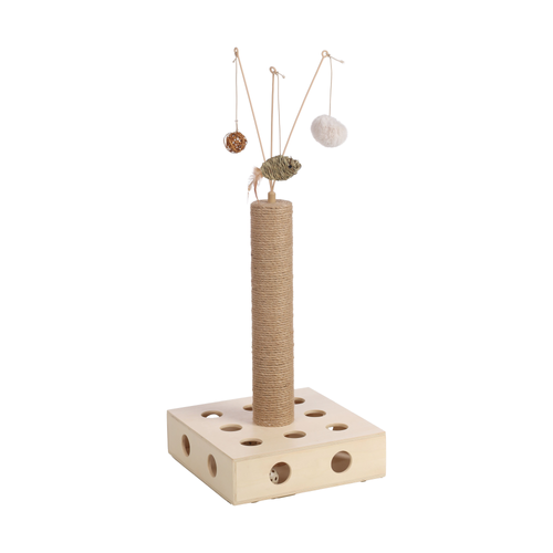 JOUET À GRIFFER POUR CHAT 'ARMAS' FLAMINGO® - BEIGE - 30x30x76,5CM