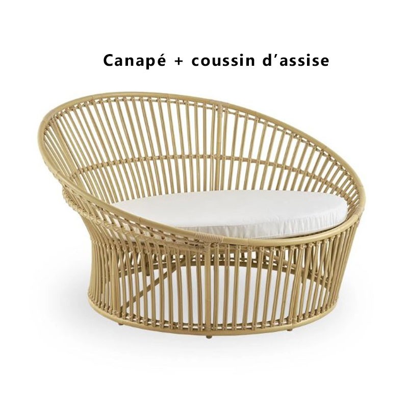 Ensemble canapé rond + coussin d'assise Olympia