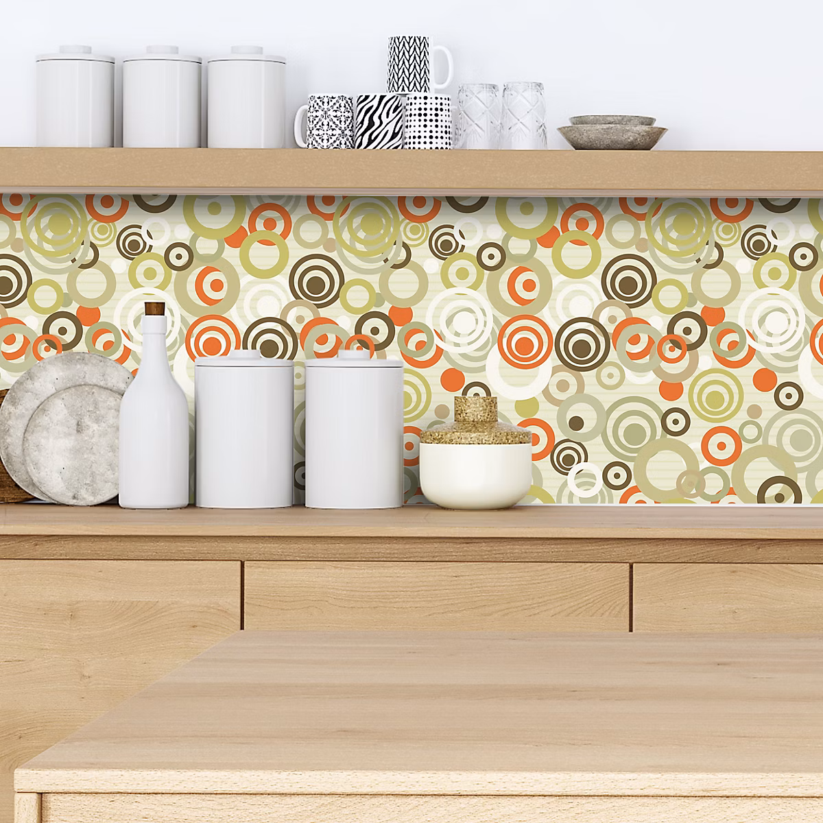 Crédence adhésive déco retro multicolor – 40 × 200cm