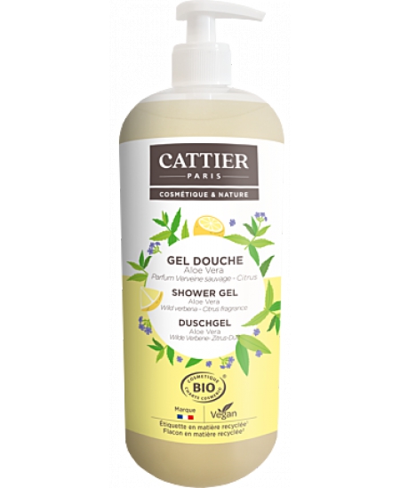 Cattier - Gel douche fraîcheur Verveine sauvage et citrus 1 Litre