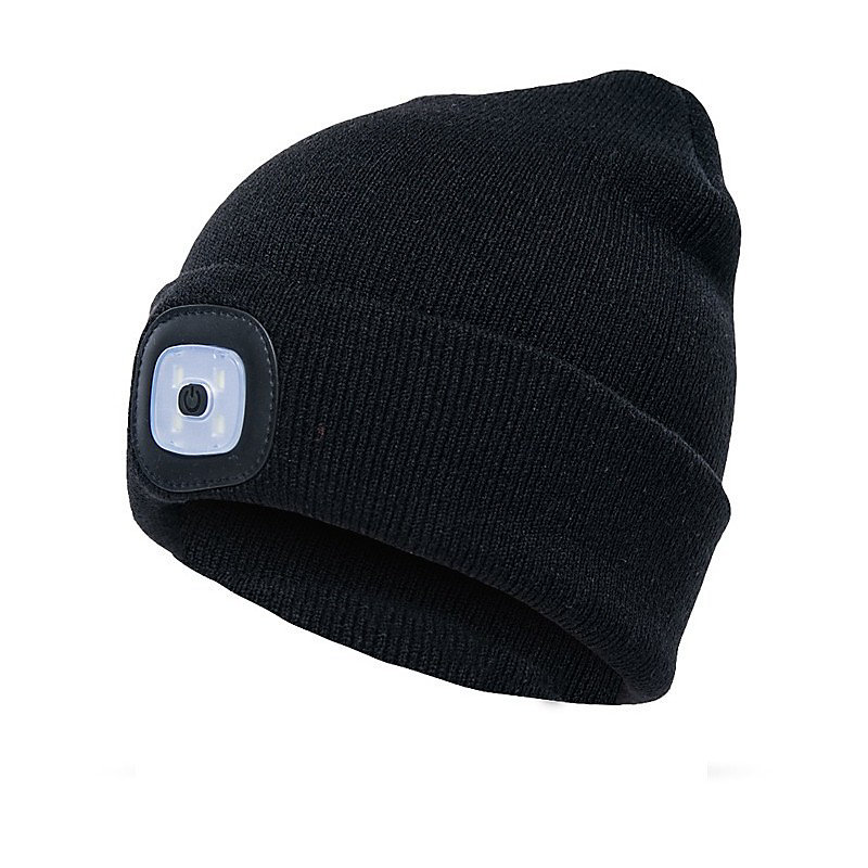 Vêtement de travail – Bonnet noir à LED lumineux rechargeable