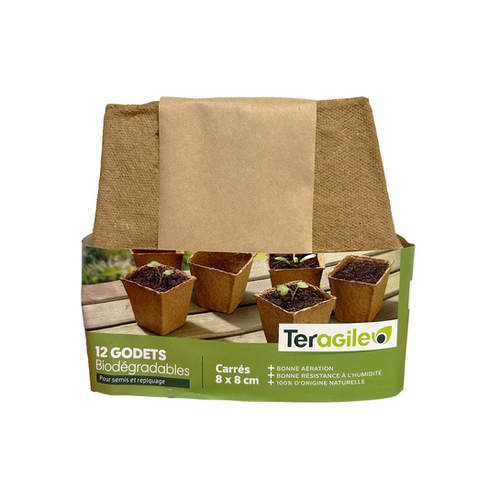 GODETS BIODÉGRADABLES CARRÉS - X12 - TERAGILE®