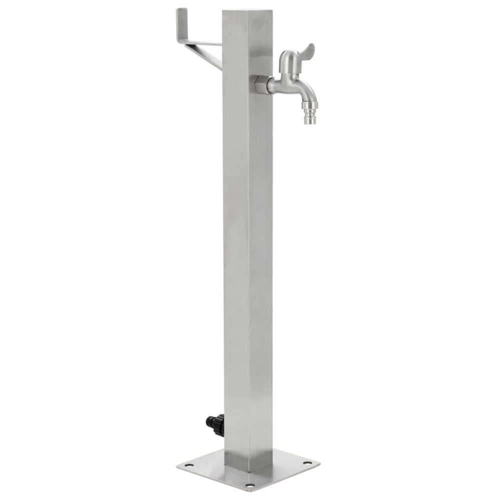 VIDAXL Colonne a eau de jardin carree acier inoxydable 65 cm
