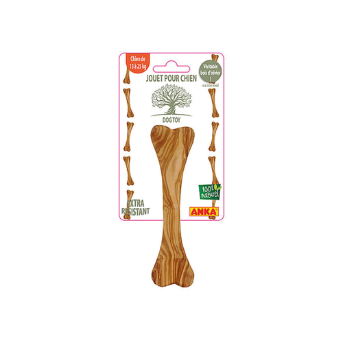 JOUET POUR CHIEN OS EN BOIS D'OLIVIER - 20CM