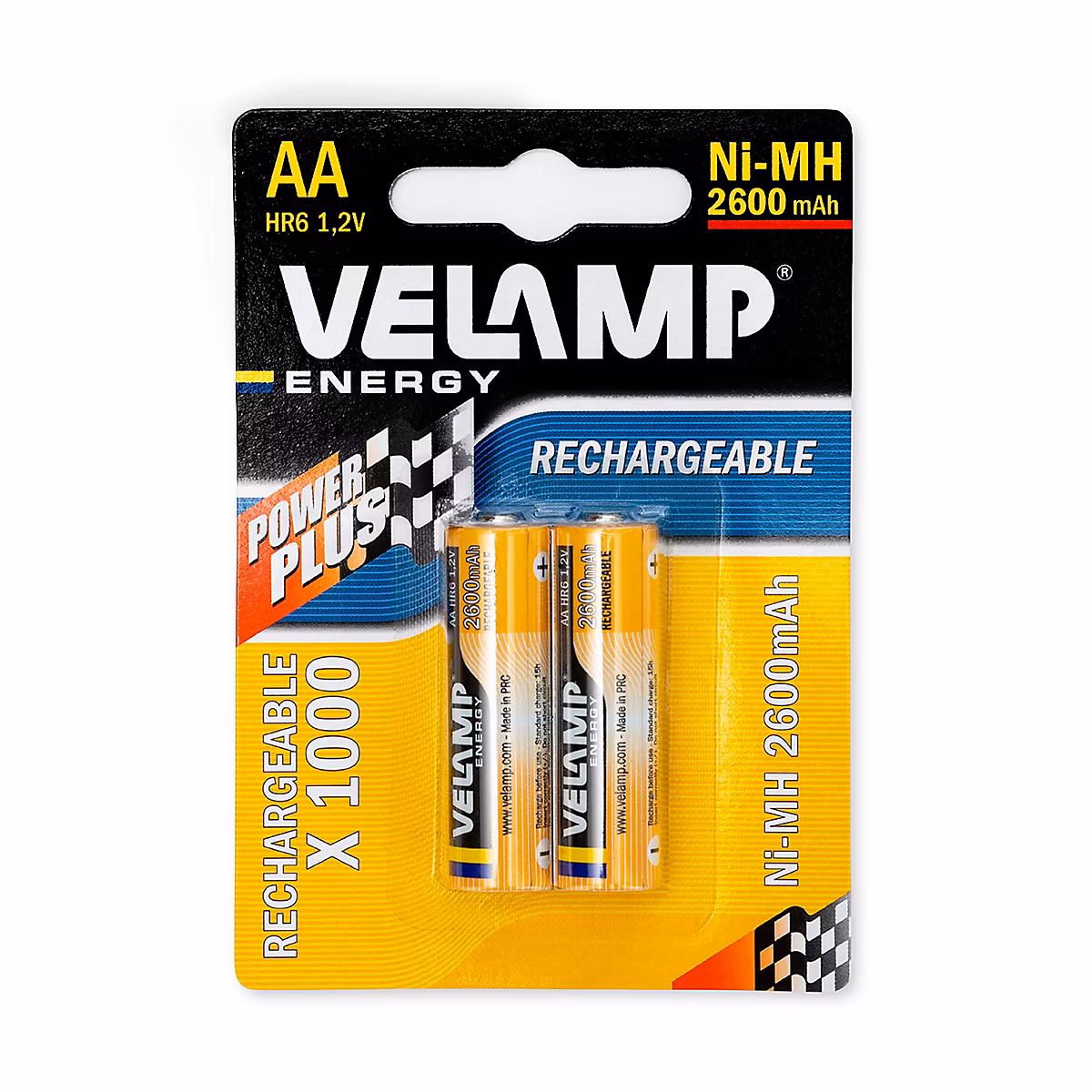 2 piles rechargeables ni – mh stilo AA 2600 mAh