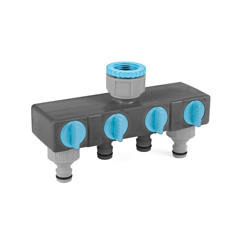Distributeur quadruple IDEAL - 4 sorties réglables - robinet G3/4 et G1