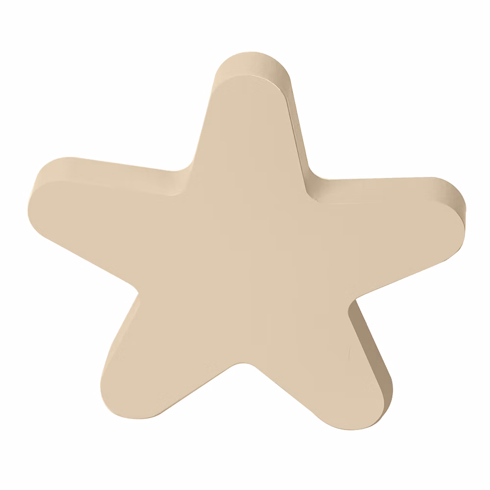Bouton de meuble bois étoile diamètre 95 mm en bois laqué sable piéces – lot de 12