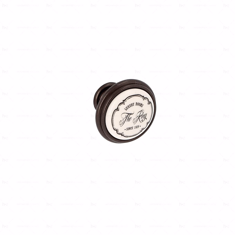 Boutons pour meubles en zamac et Porcelaine Diamètre 35 Brun alu – Réf. CAMXSCPYC2681429643