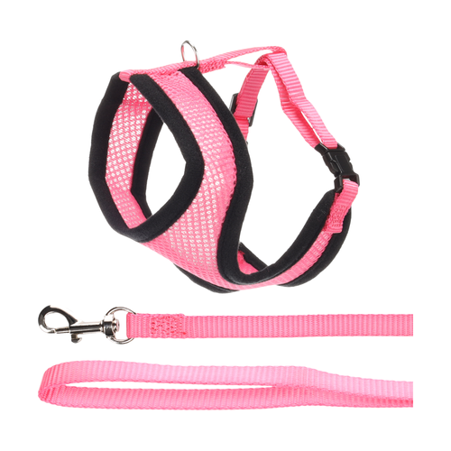 HARNAIS AVEC LAISSE POUR CHAT 'HARMS' FLAMINGO® - ROSE - 32CM