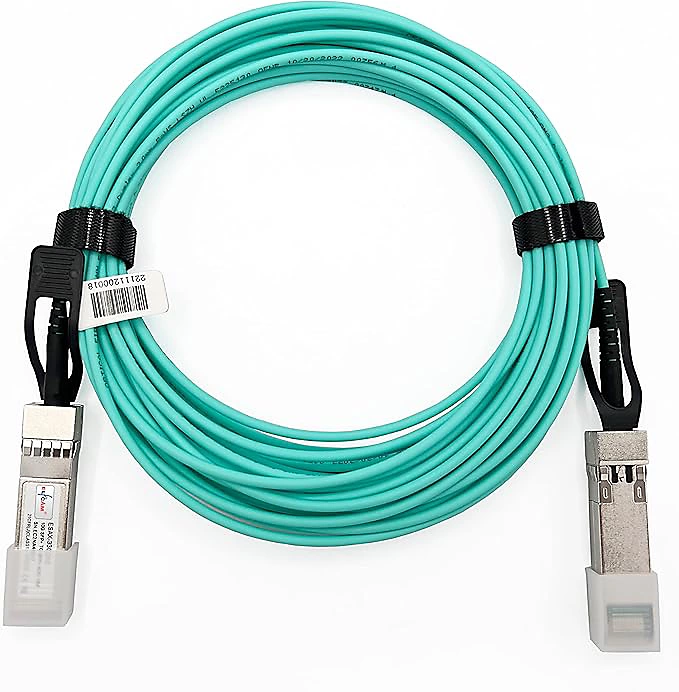 Elfcam – Câble Optique Actif SFP+ à SFP+, 100m, AOC 10 Gbit/s OM3, Ultra Performant, Réseau Professionnels, PC