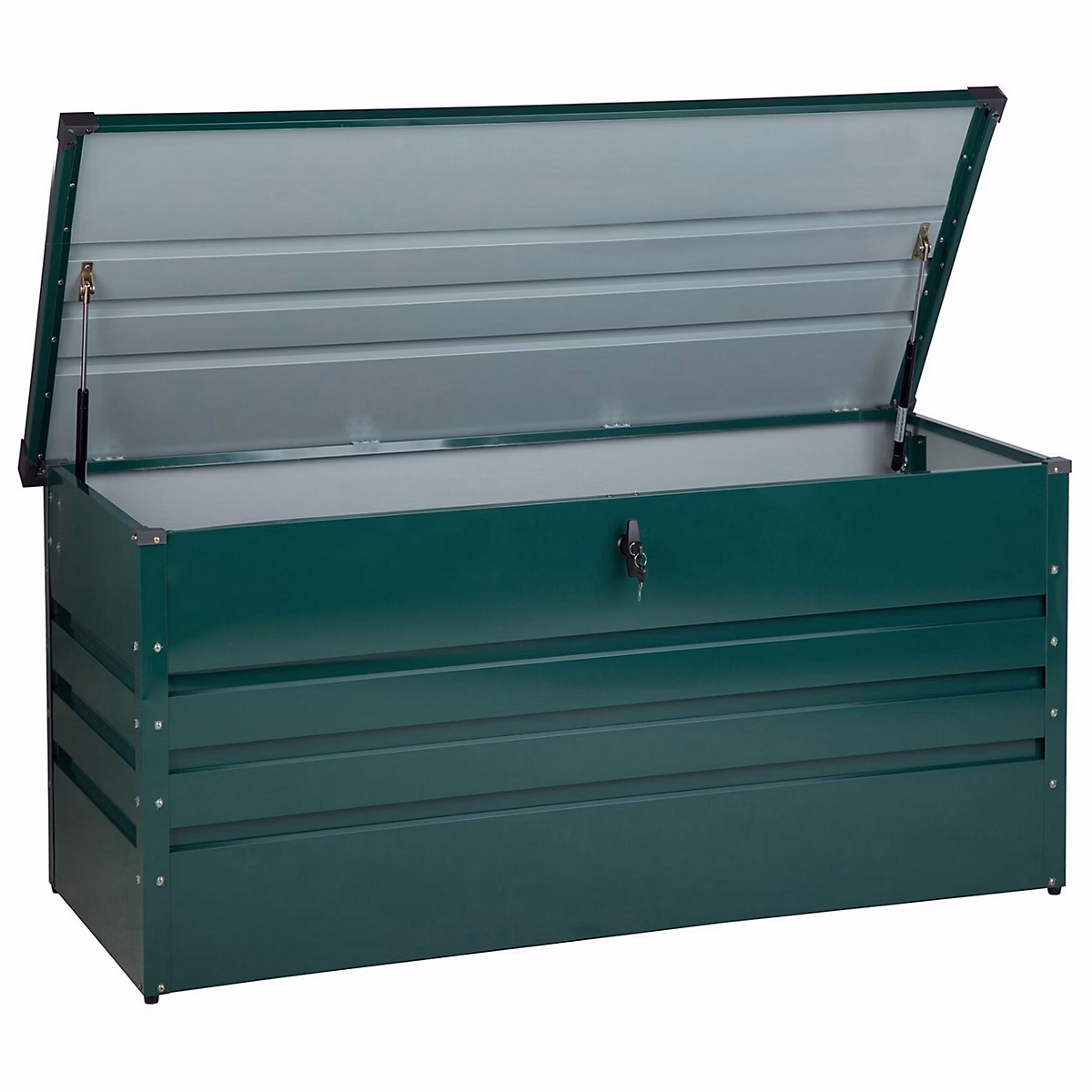 Coffre de jardin – Coffre de rangement CEBROSA 132 cm 62 cm Métal Vert foncé