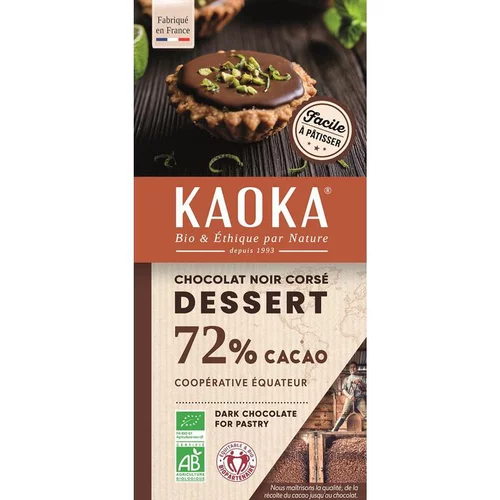 Pour votre espace：Chocolat dessert noir corsé 72 % de cacao bio - 200 g