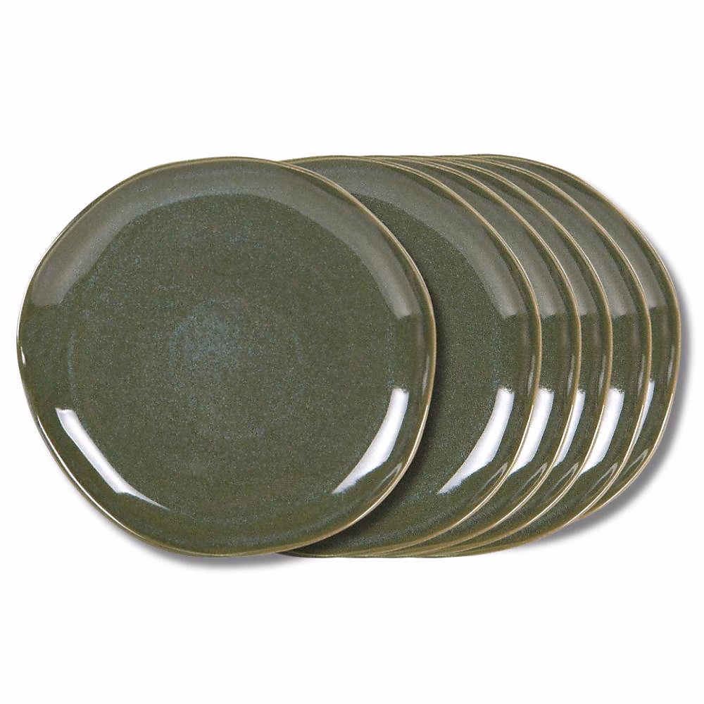 Vaisselle – Assiette plate Symphony vert 27 cm (lot de 6)
